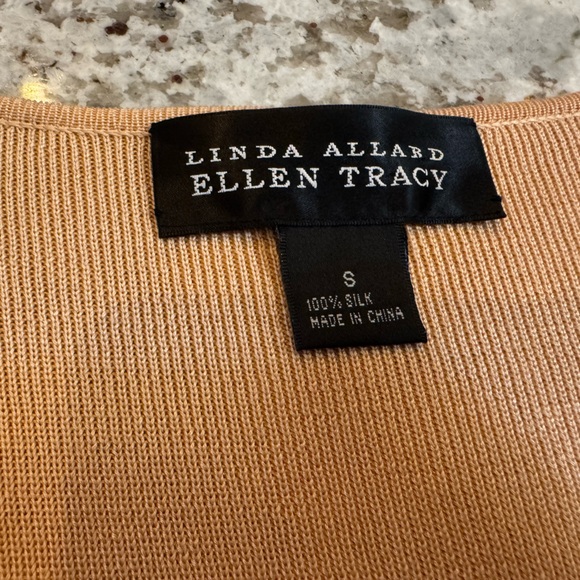 Ellen Tracy V-Neck Cardigan in Warm Tan - Picture 5 of 5